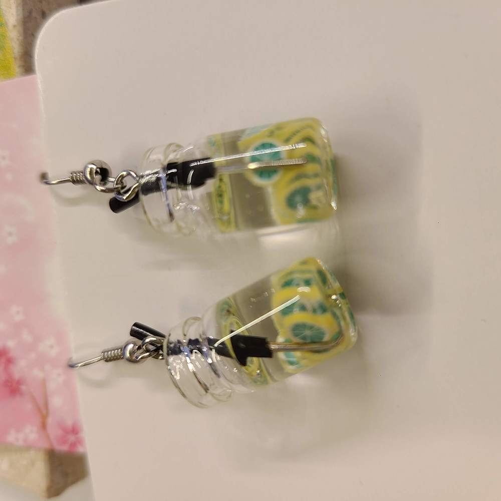 LEMONADE JAR EARRINGS - Picture 1 of 2